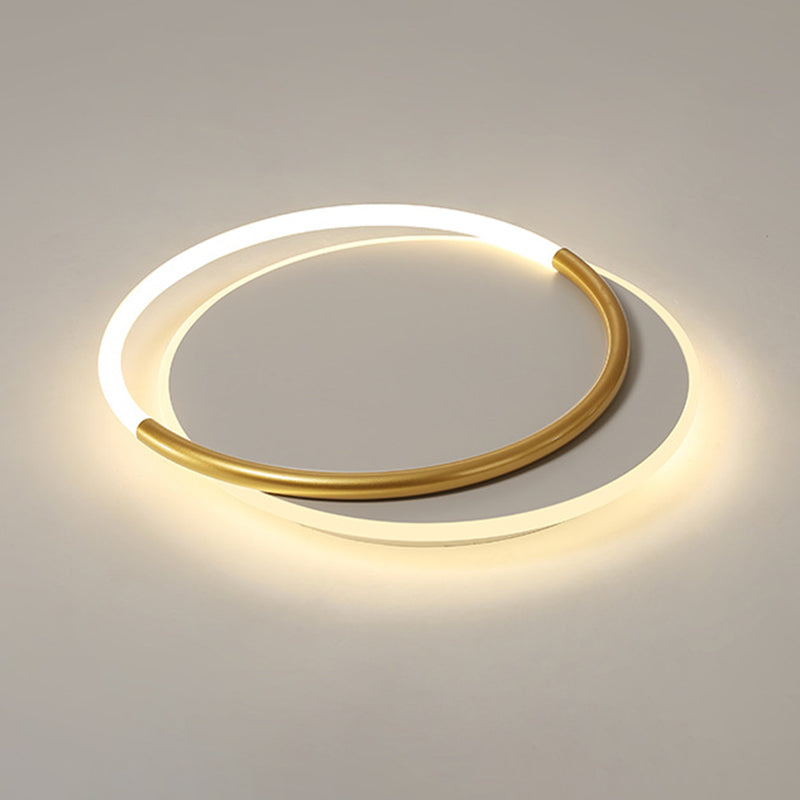 Nordic Minimalist Circles LED Plafondlamp Metal+Acryl Ring Creatief Ontwerp Verlichting Fixture in Goud