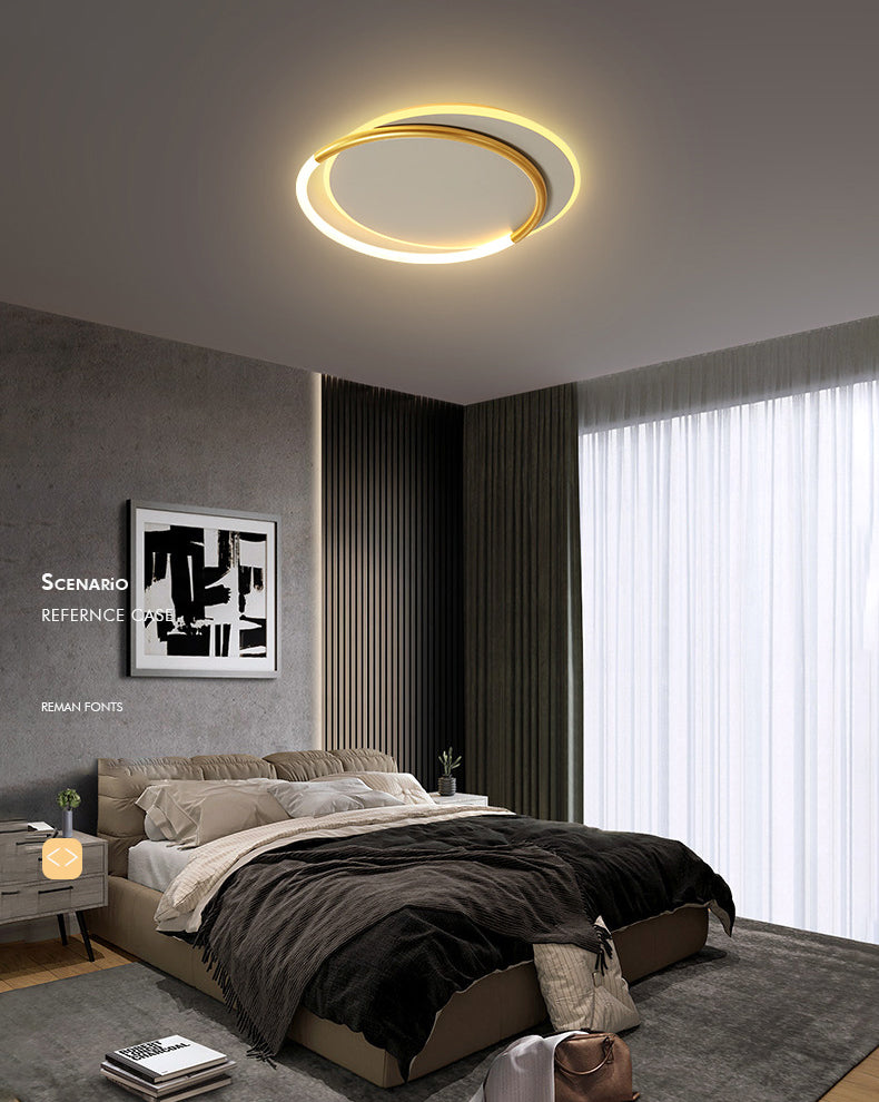 Nordic Minimalist Circles LED Plafondlamp Metal+Acryl Ring Creatief Ontwerp Verlichting Fixture in Goud
