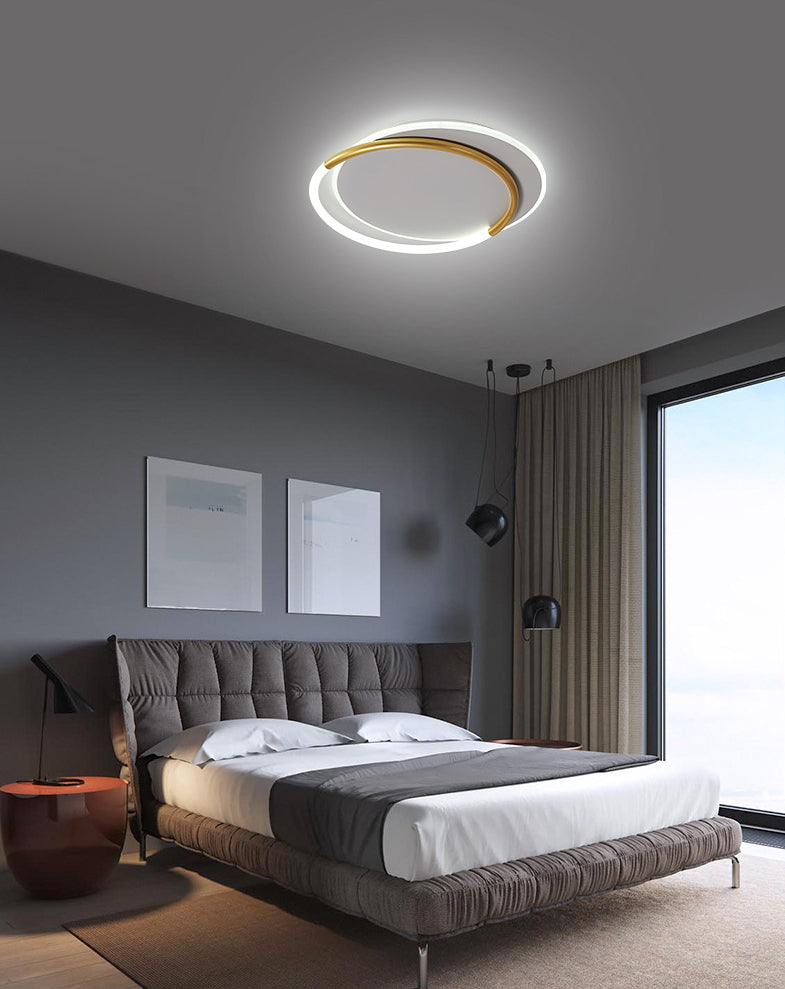 Nordic Minimalist Circles LED Plafondlamp Metal+Acryl Ring Creatief Ontwerp Verlichting Fixture in Goud