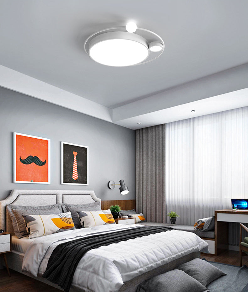 3-Lights Simplicity Acrylic Flushmount Light Metal Circular Line Design Modern Lighting Fixture