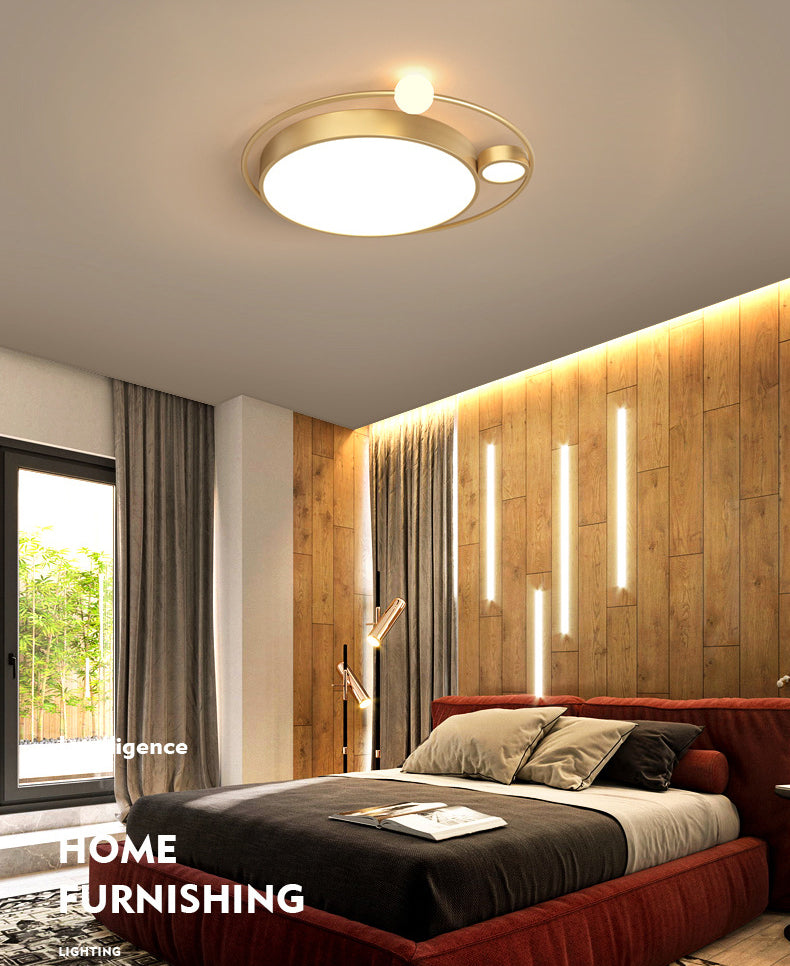 3-Lights Simplicity Acrylic Flushmount Light Metal Circular Line Design Modern Lighting Fixture