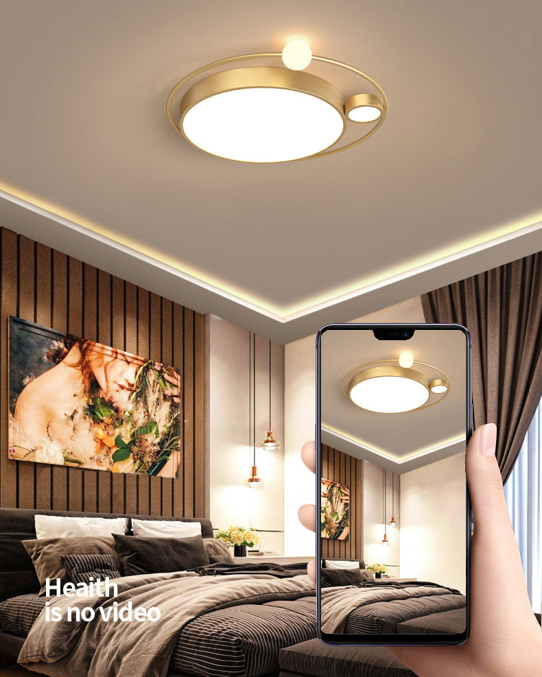 3-Lights Simplicity Acrylic Flushmount Light Metal Circular Line Design Modern Lighting Fixture