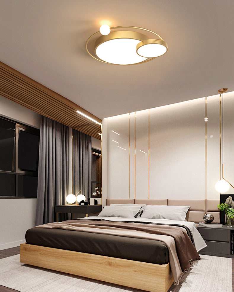 Nordic Style Bedroom LED Lighting Fixture 3-Lights Creative Round Home Decorative Ceiling Light