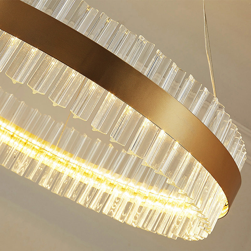 Lámpara de vidrio de cristal redondo de lámpara de oro de estilo sencillo lámparas colgantes para sala de estar