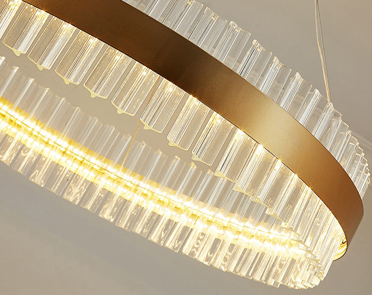 Lampadella in vetro di cristallo rotondo in stile semplice a led oro lampada appesa per salotto