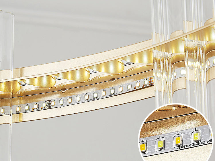 Lámpara de vidrio de cristal redondo de lámpara de oro de estilo sencillo lámparas colgantes para sala de estar