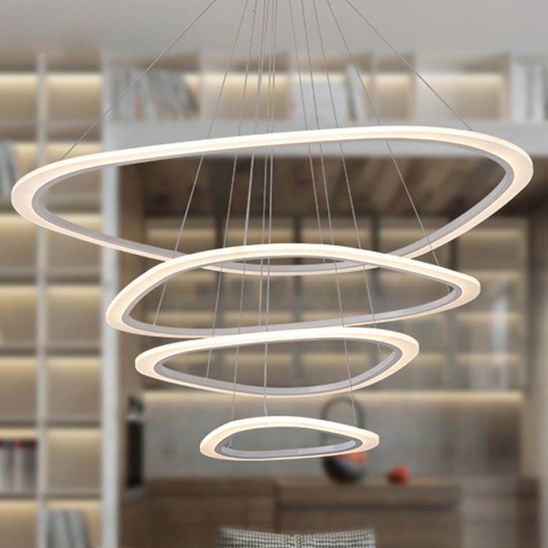 Lámpara de lámpara de nivel triangular blanco simplicidad acrílico LED LEULLACIÓN para comedor