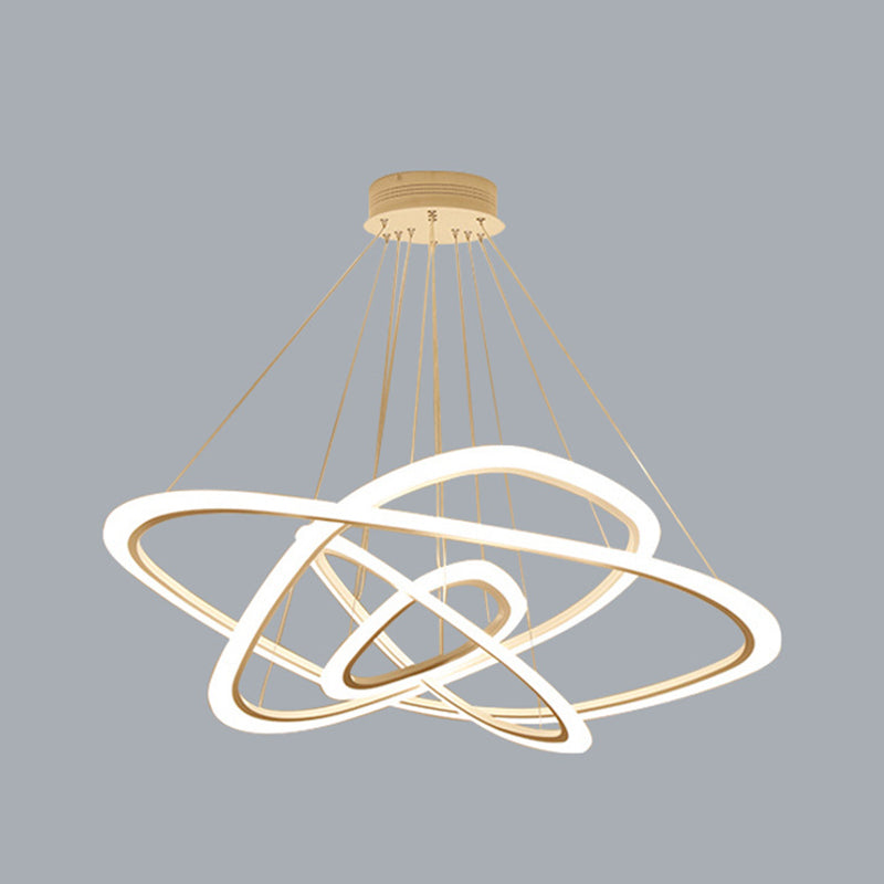 Lámpara de lámpara de nivel triangular blanco simplicidad acrílico LED LEULLACIÓN para comedor