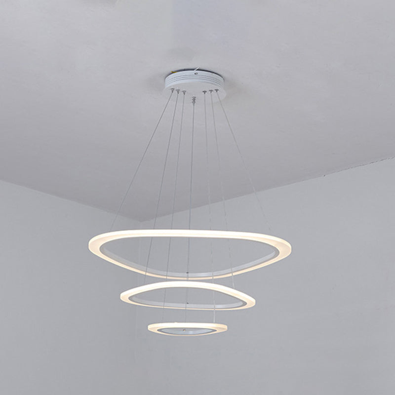 Lámpara de lámpara de nivel triangular blanco simplicidad acrílico LED LEULLACIÓN para comedor