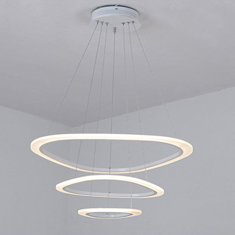 Lámpara de lámpara de nivel triangular blanco simplicidad acrílico LED LEULLACIÓN para comedor
