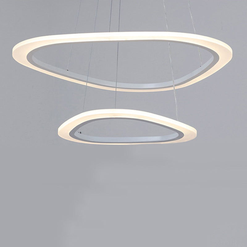 Lámpara de lámpara de nivel triangular blanco simplicidad acrílico LED LEULLACIÓN para comedor