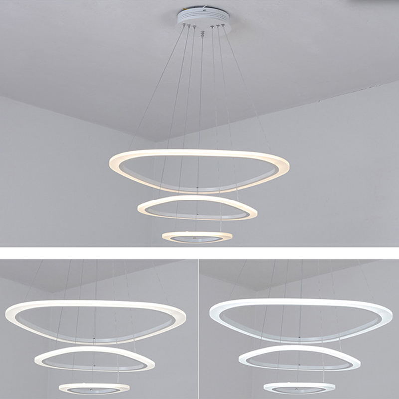 Lámpara de lámpara de nivel triangular blanco simplicidad acrílico LED LEULLACIÓN para comedor