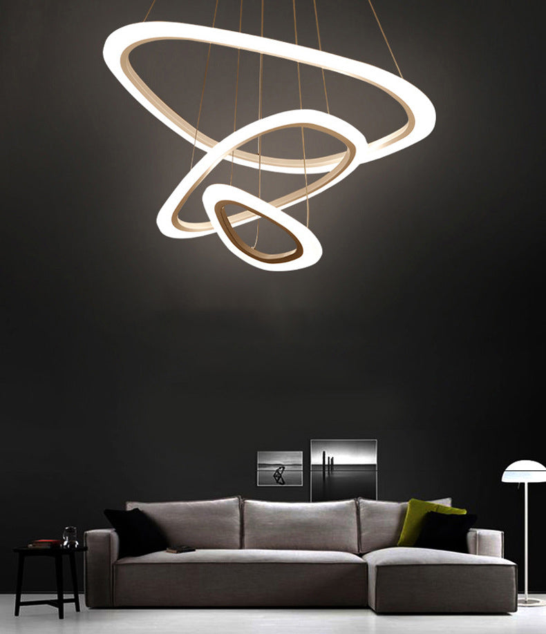 Lámpara de lámpara de nivel triangular blanco simplicidad acrílico LED LEULLACIÓN para comedor