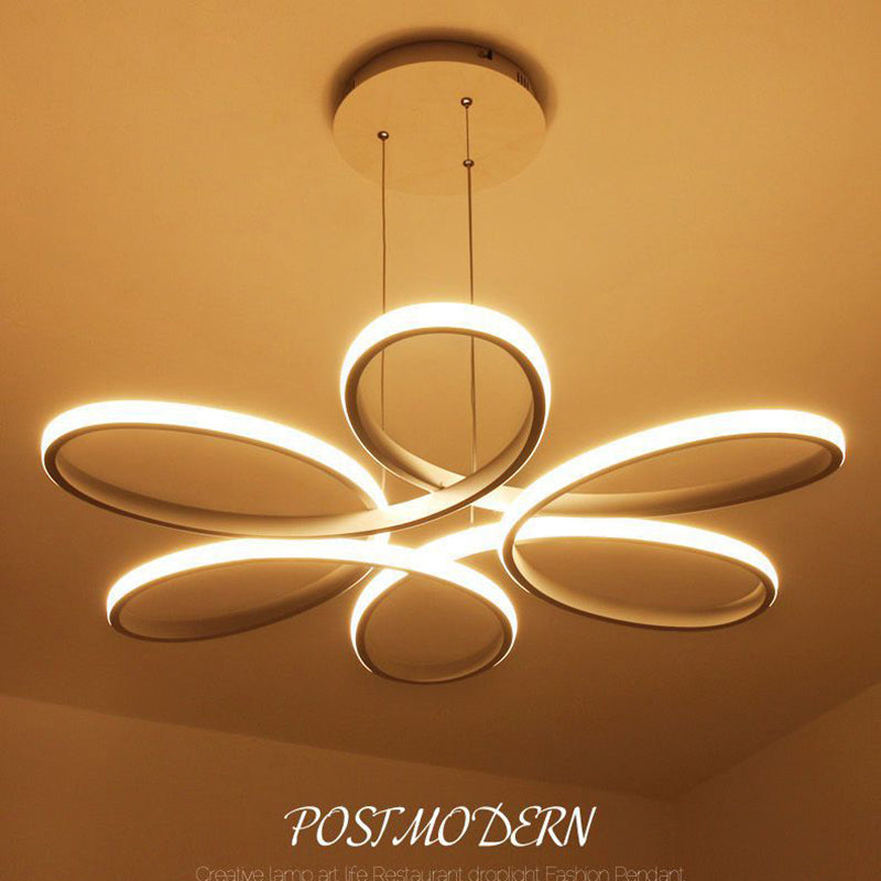 Lámpara de colgación de led de flores simplicidad acrílico comedor lineal encosnedora