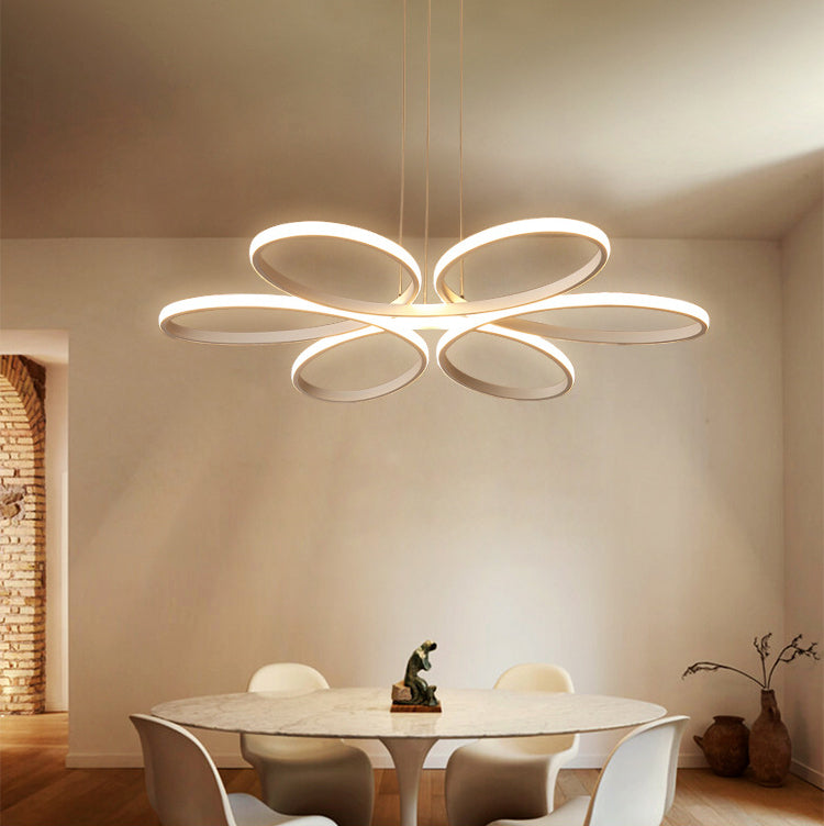 Lámpara de colgación de led de flores simplicidad acrílico comedor lineal encosnedora