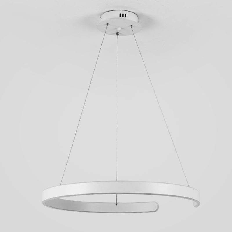 Luz de colgante de colgante de metal LED de estilo moderno de lámpara en forma de C en forma de C