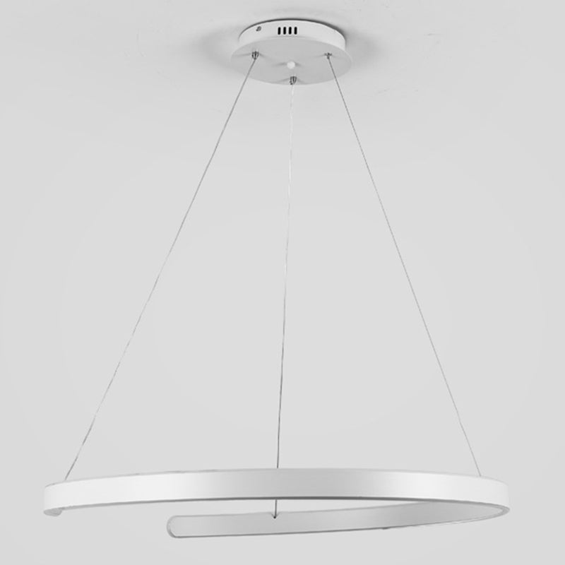 Luz de colgante de colgante de metal LED de estilo moderno de lámpara en forma de C en forma de C