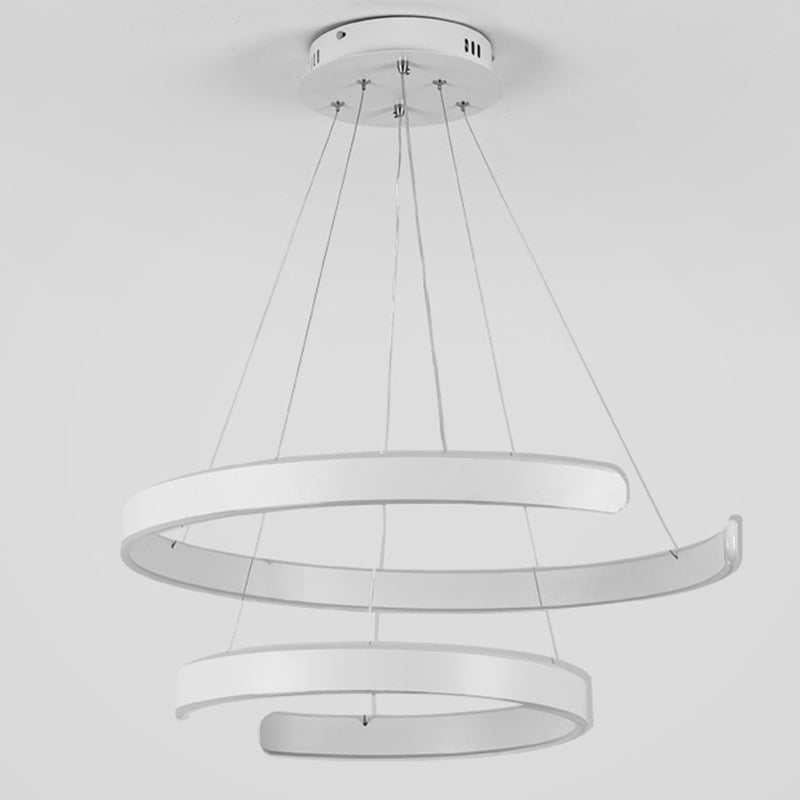 Luz de colgante de colgante de metal LED de estilo moderno de lámpara en forma de C en forma de C