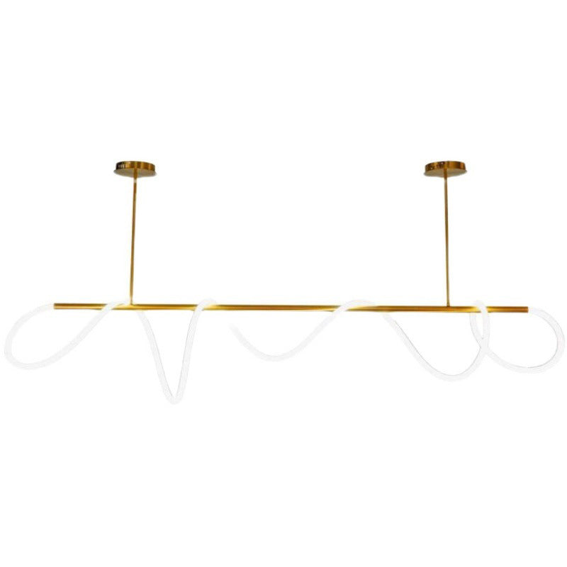 Minimalism Nordic Style LED Island Light Soft Silicone Lampshade Home Decorative Lighting Fixture in Gold