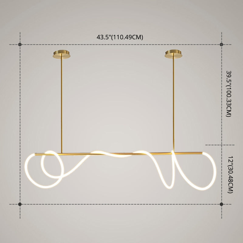 Minimalism Nordic Style LED Island Light Soft Silicone Lampshade Home Decorative Lighting Fixture in Gold