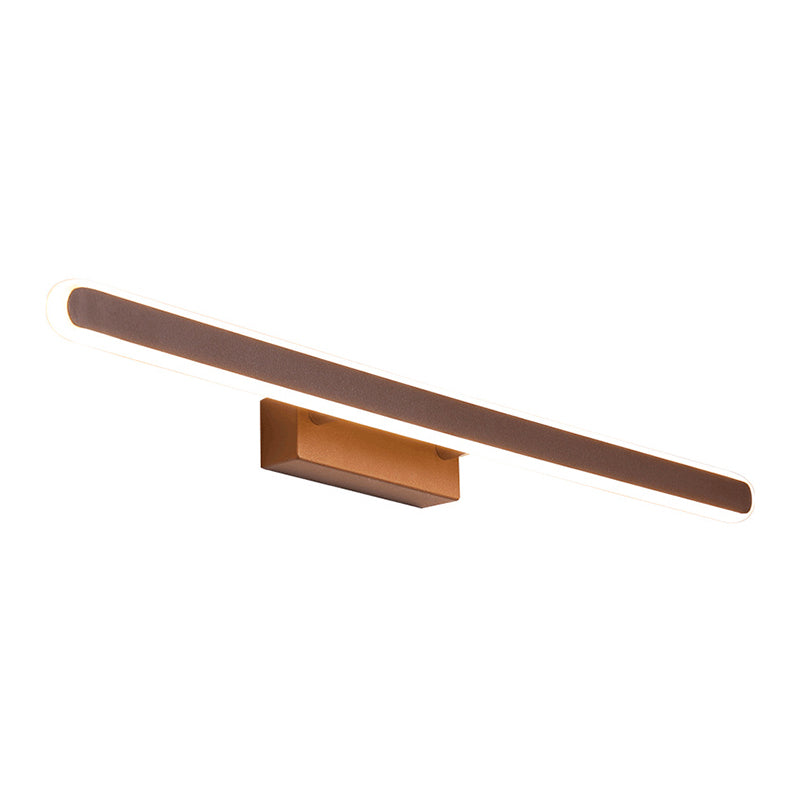 Metal Linear Wall Mounted Light Minimalist Style LED Wall Light Sconce in Coffee