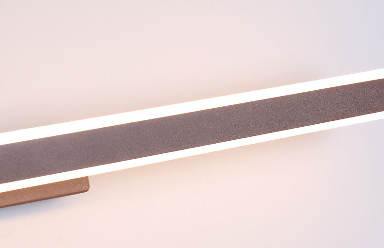 Metal Linear Wall Mounted Light Minimalist Style LED Wall Light Sconce in Coffee