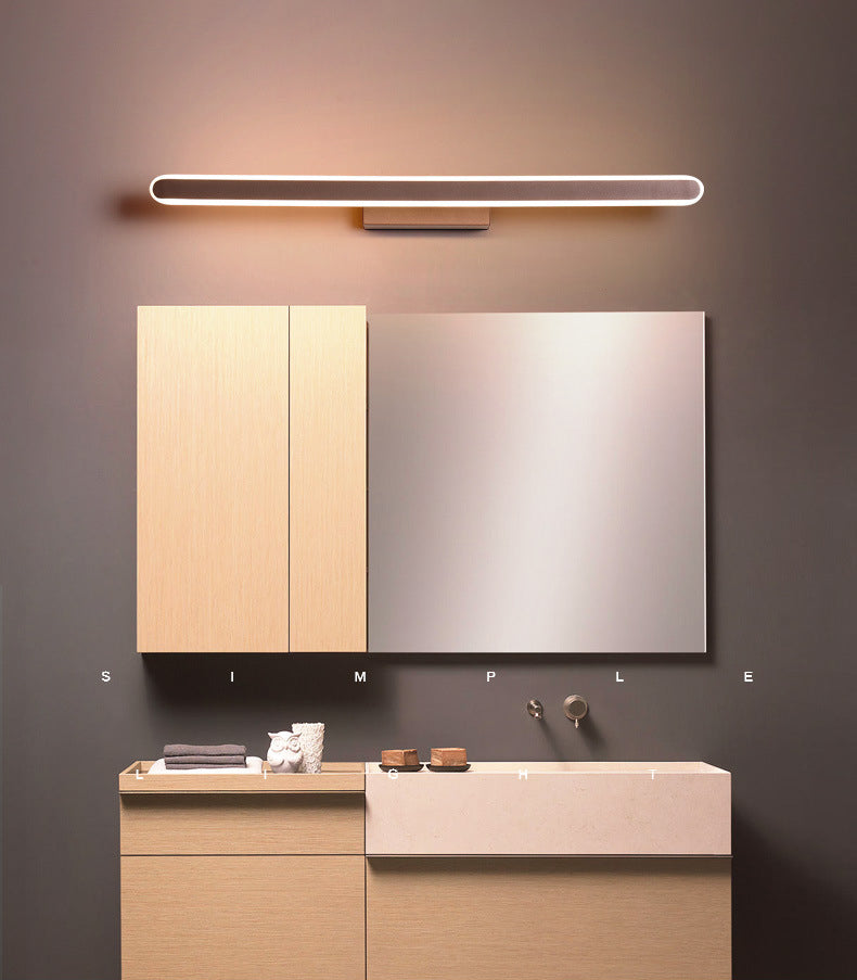 Metal Linear Wall Mounted Light Minimalist Style LED Wall Light Sconce in Coffee