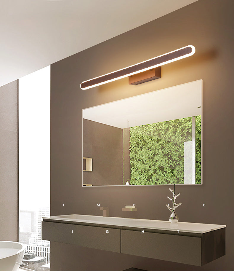 Metal Linear Wall Mounted Light Minimalist Style LED Wall Light Sconce in Coffee