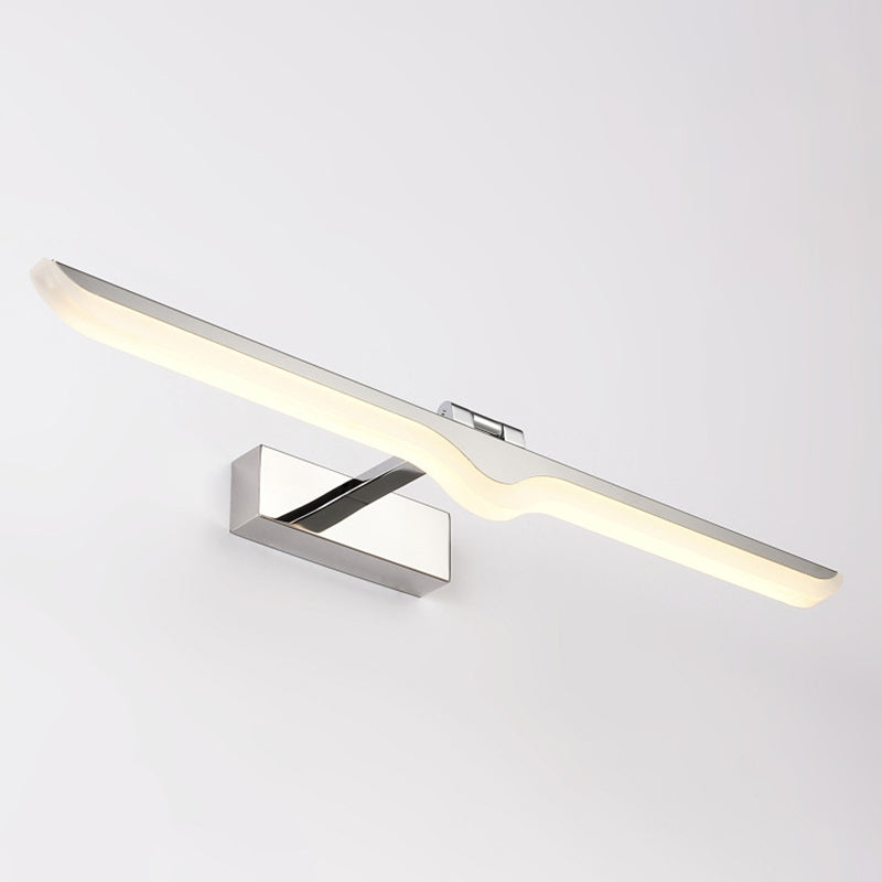 Chrome Shaded Wall Sconce Lighting Minimalist LED Metal Sconce Light Fixture for Shower Room