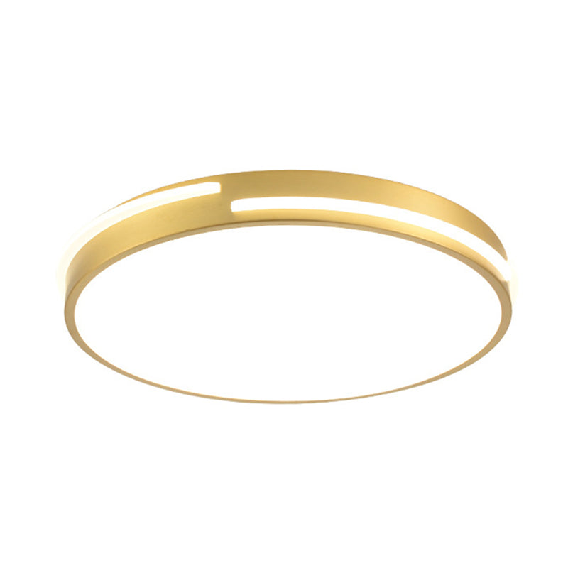 Drum Shape Metalen Plafond Verlichting Moderne Minimalistische Stijl LED Woonkamer Flush Lamp in Goud