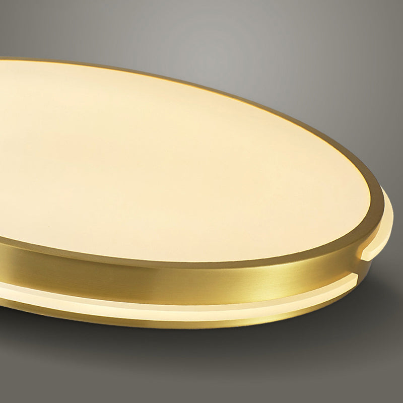 Drum Shape Metalen Plafond Verlichting Moderne Minimalistische Stijl LED Woonkamer Flush Lamp in Goud