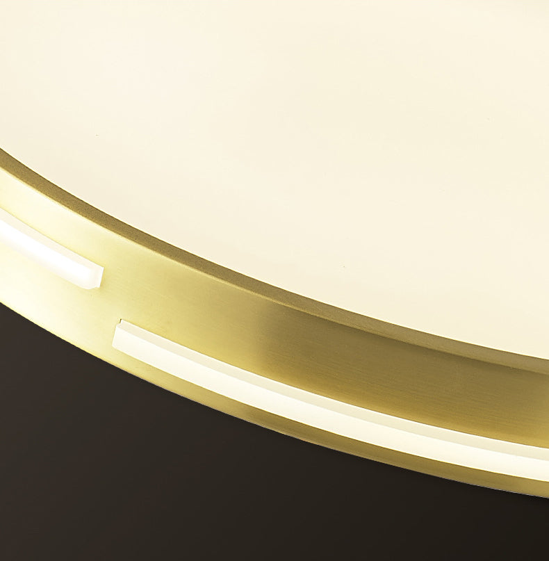 Drum Shape Metalen Plafond Verlichting Moderne Minimalistische Stijl LED Woonkamer Flush Lamp in Goud