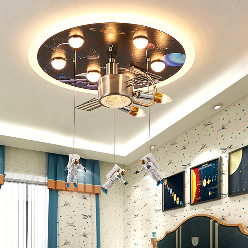 Art Deco metalen inbouwlamp Cartoon Spaceman inbouwspot voor kinderkamer