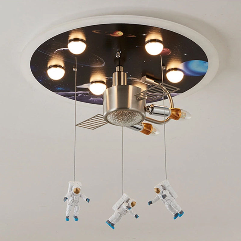 Art Deco metalen inbouwlamp Cartoon Spaceman inbouwspot voor kinderkamer