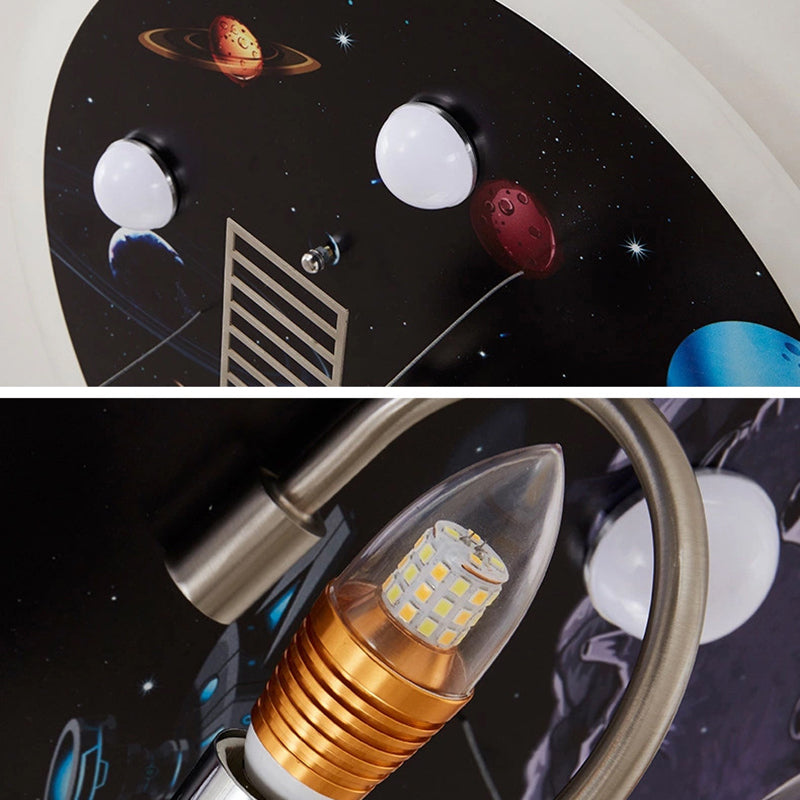 Art Deco metalen inbouwlamp Cartoon Spaceman inbouwspot voor kinderkamer