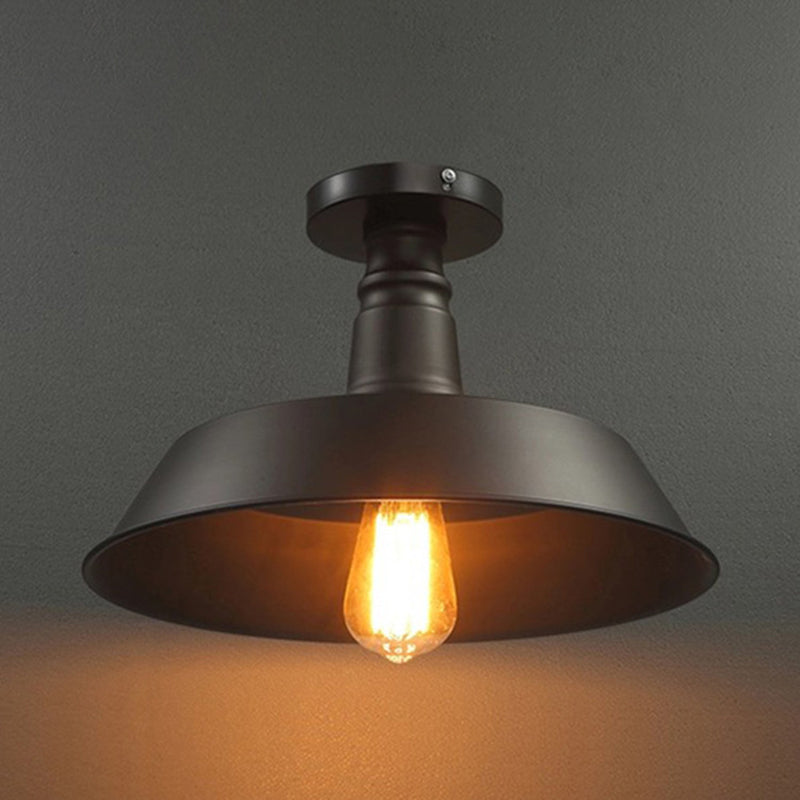 Montaje de techo de metal industrial Chandelier 1 Luz de techo de montaje en semi-ras de acero en forma de barra interior