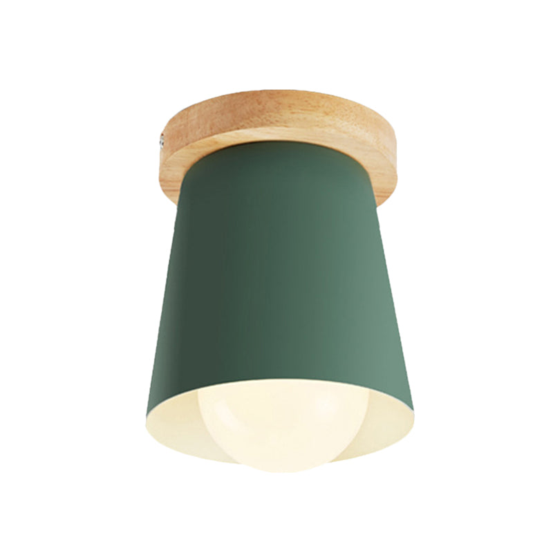 1 Light Ceiling Lighting Nordic Style Metal Cone Flush Mount Lighting for Living Room
