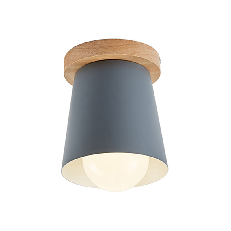 1 Light Ceiling Lighting Nordic Style Metal Cone Flush Mount Lighting for Living Room