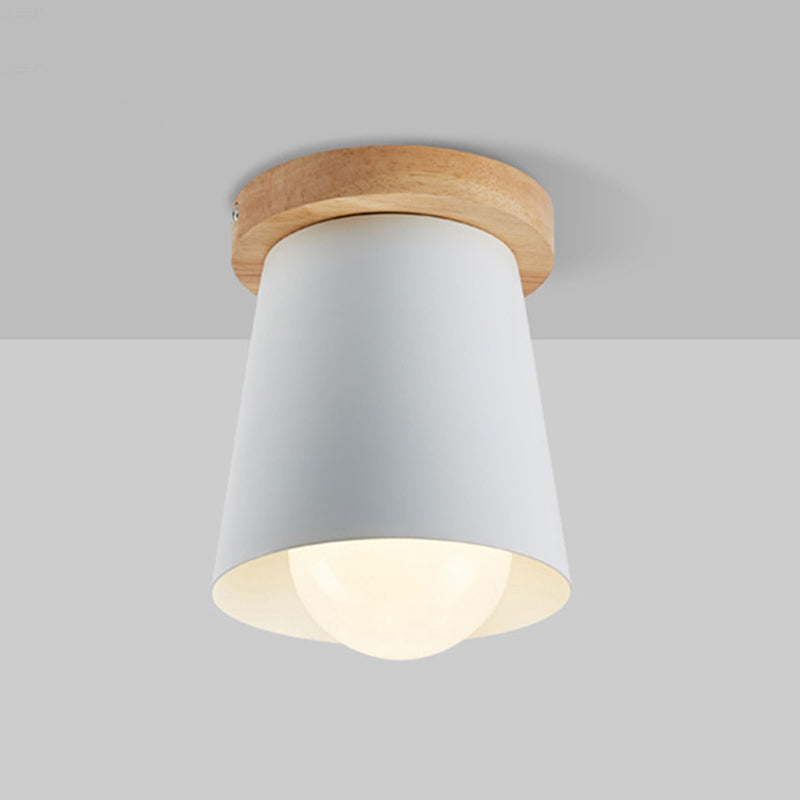 1 Light Ceiling Lighting Nordic Style Metal Cone Flush Mount Lighting for Living Room