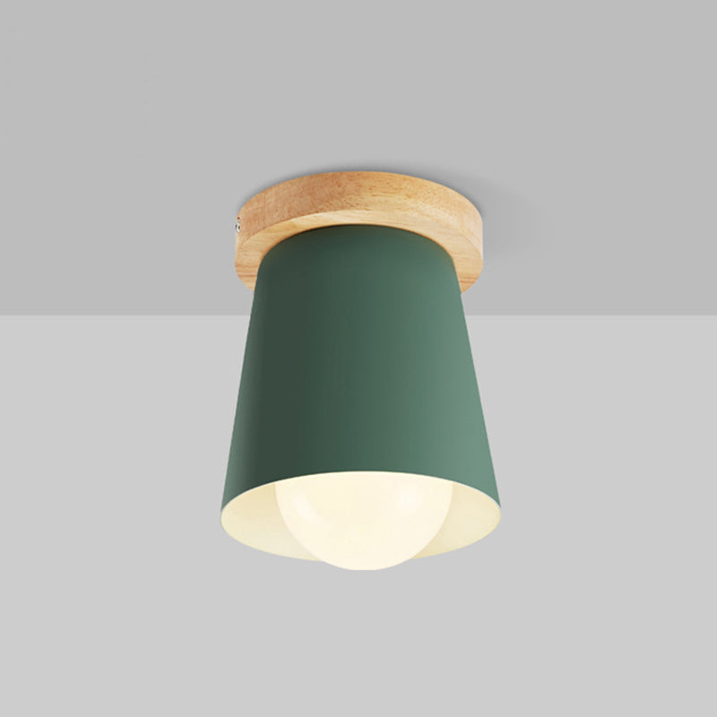 1 Light Ceiling Lighting Nordic Style Metal Cone Flush Mount Lighting for Living Room