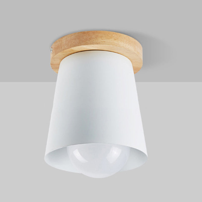 1 Light Ceiling Lighting Nordic Style Metal Cone Flush Mount Lighting for Living Room