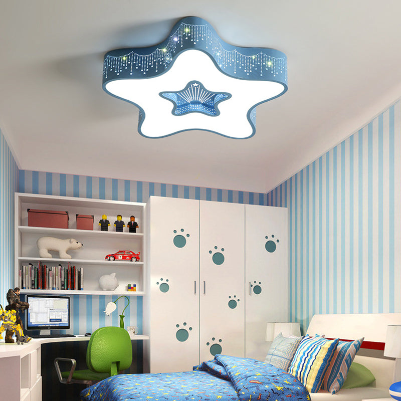 Star Flush-verlichtingsarmaturen Kinderacryl-plafondlamp voor kinderslaapkamer