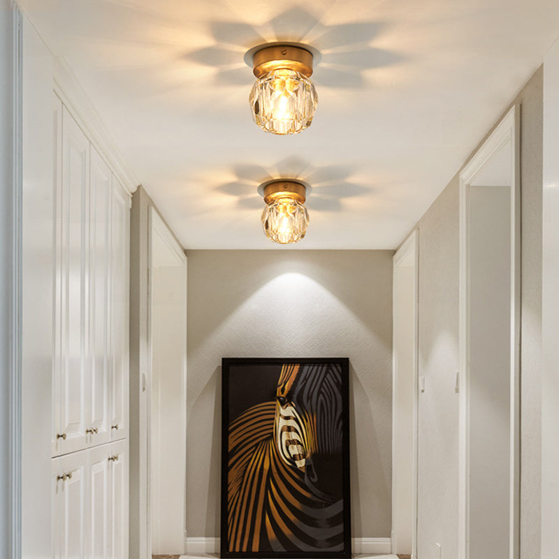 Mini plafond cristallin 1-LIGHT 4,3 "LAPE LA LAPE TRADIÈRE LAMPLE MOULT MOUPE POUR CORRIDOR D'AUSLEU