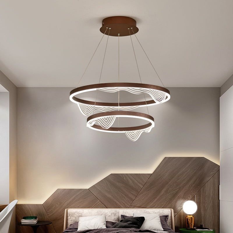 Candelier de niveles acrílicos Elegante LED Minimalista Luz colgante de lámpara para sala de estar