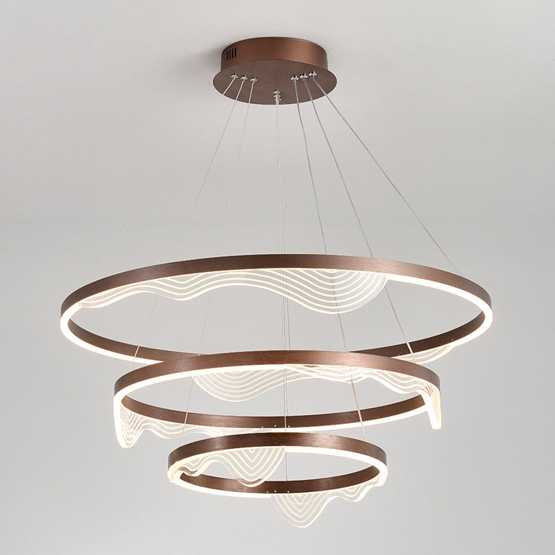 Candelier de niveles acrílicos Elegante LED Minimalista Luz colgante de lámpara para sala de estar