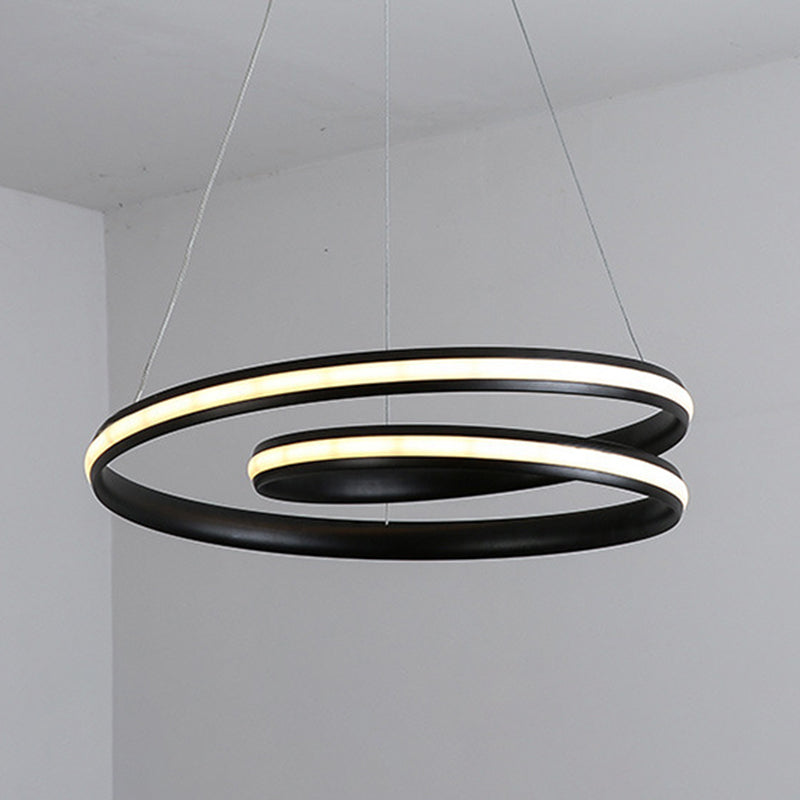 Semplicità a spirale a spirale lampada lampada da pranzo acrilico lampadario a LED lineare