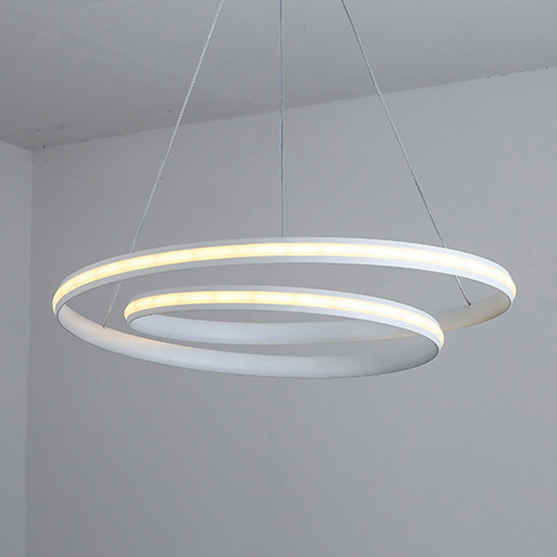 Semplicità a spirale a spirale lampada lampada da pranzo acrilico lampadario a LED lineare