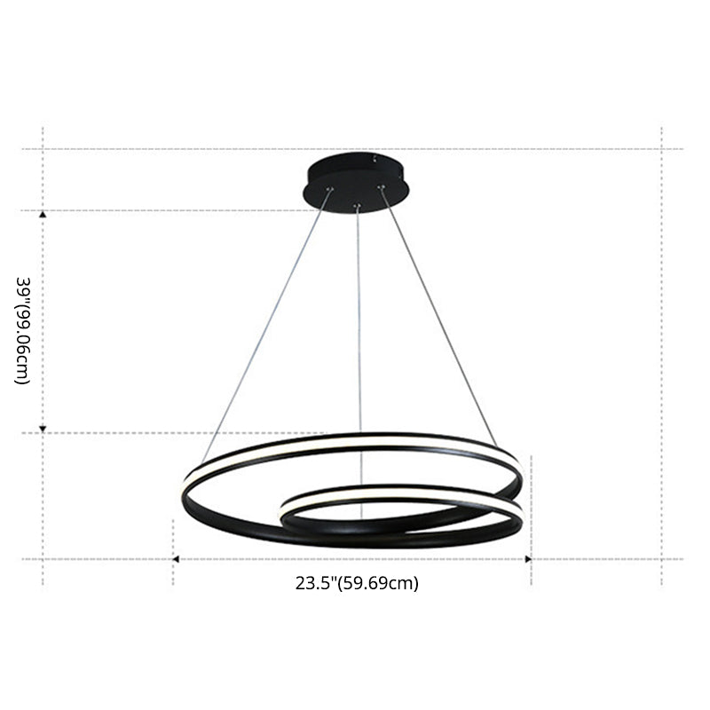 Simplicidad Spiral Posting Lighture Comedor acrílico Candelera LED lineal