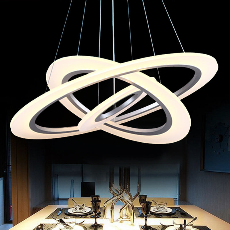 Luz de suspensión LED de estilo colgante de colgante circular de plata