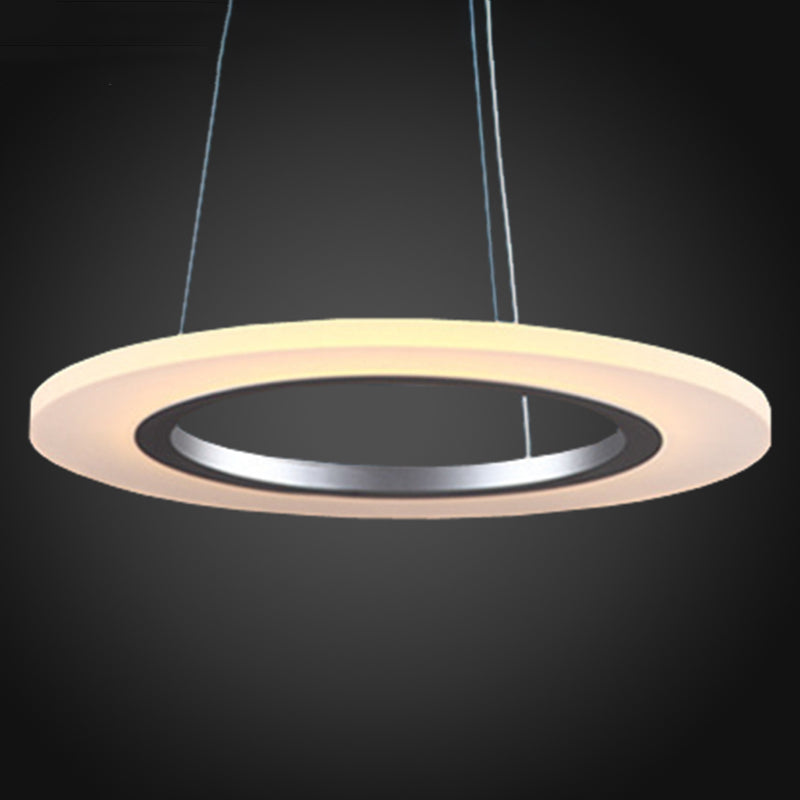 Luz de suspensión LED de estilo colgante de colgante circular de plata